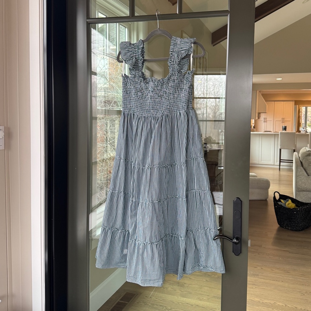 Hill House Green and White Gingham Ellie Nap Dress